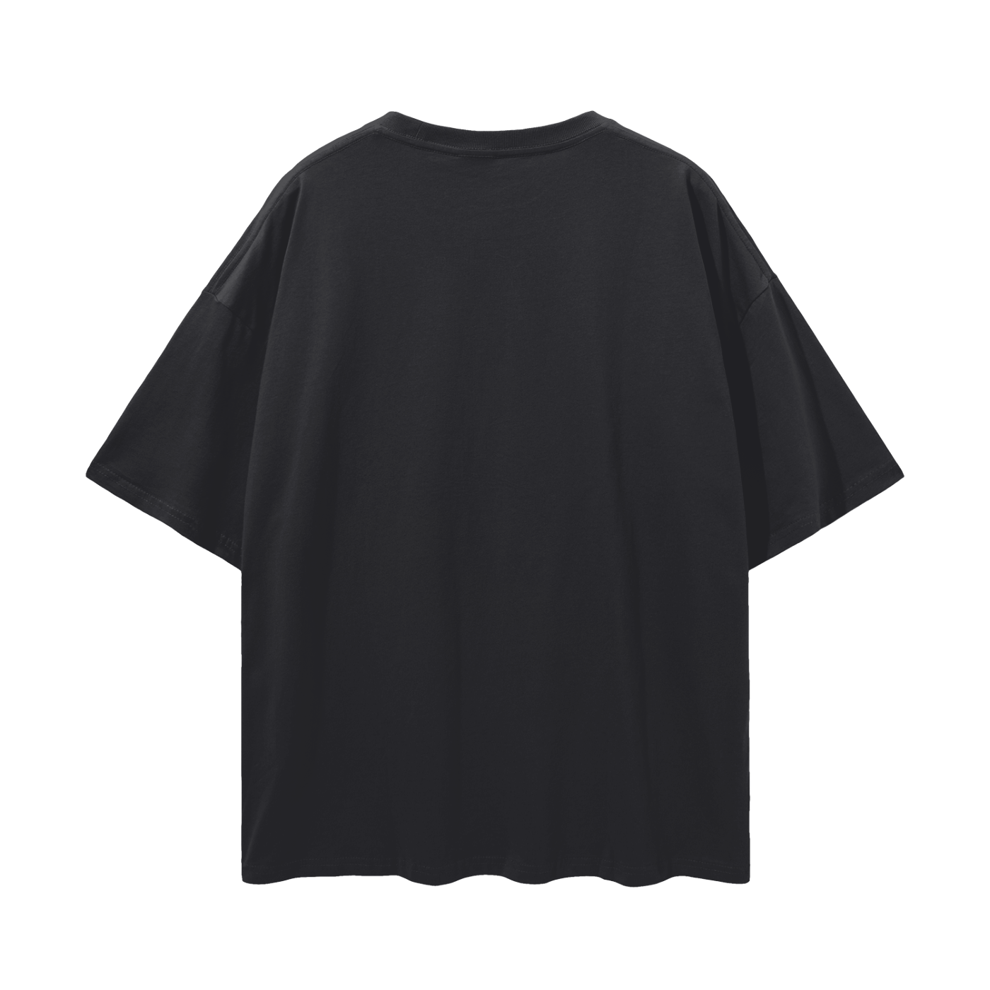 Anime Streetwear - Loose Drop Shoulder - Black T-Shirt
