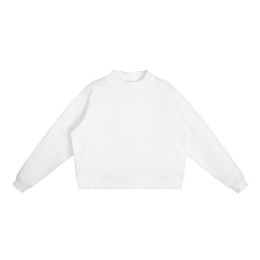 Essential Fleece Mock-Neck Crew Sweatshirt