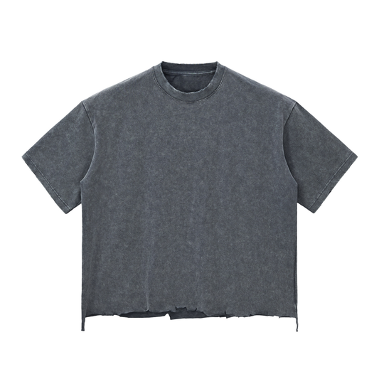 Snow Wash Raw-Hem Boxy T-shirt