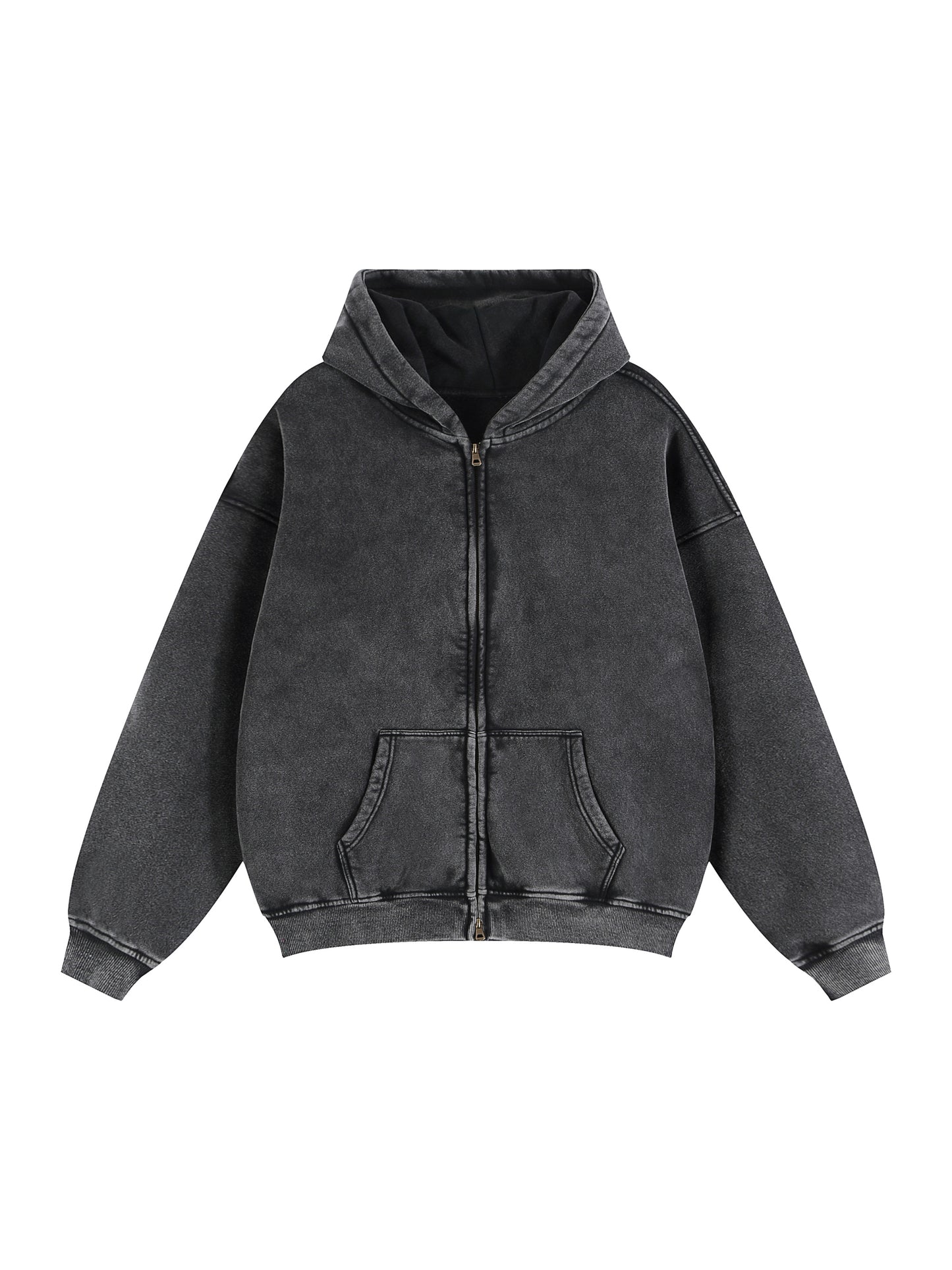 Zip-Through Boxy Fleece Hoodie
