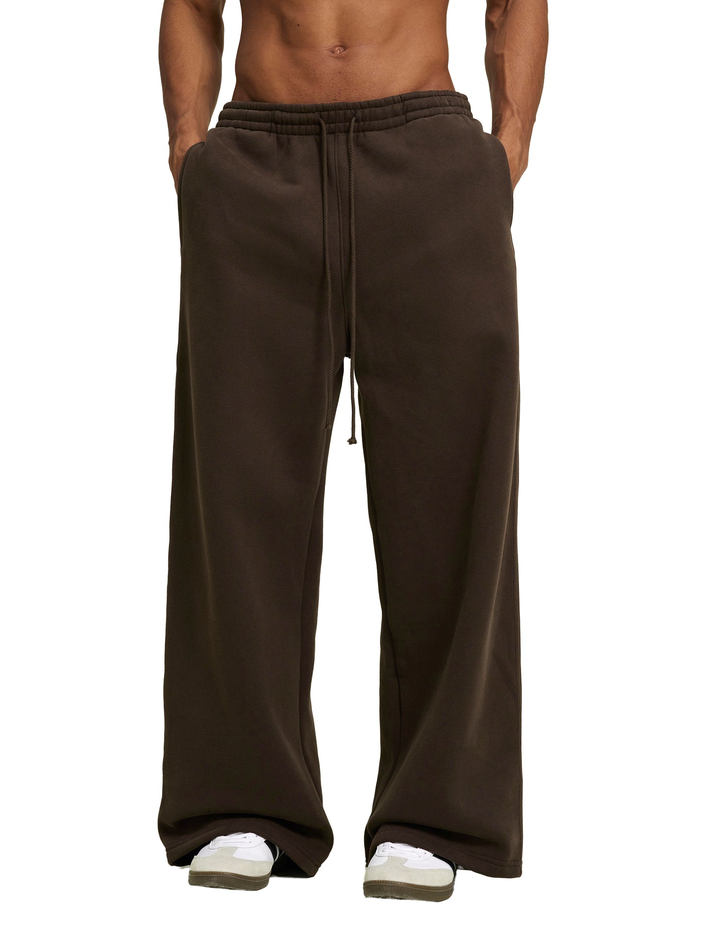 Fleece Drawstring Straight-Leg Sweatpants