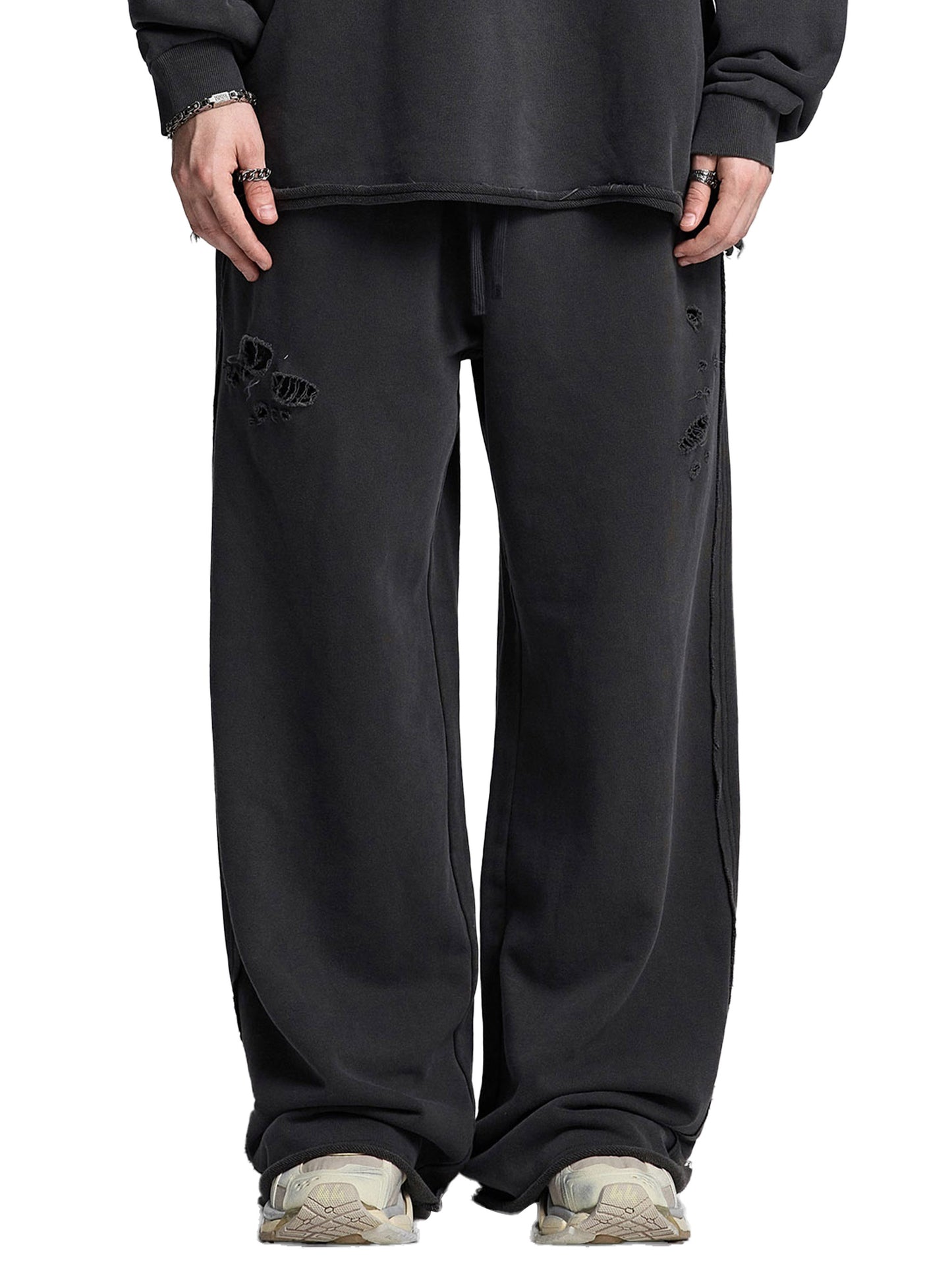 Snow Washed Raw Edge Sweatpants