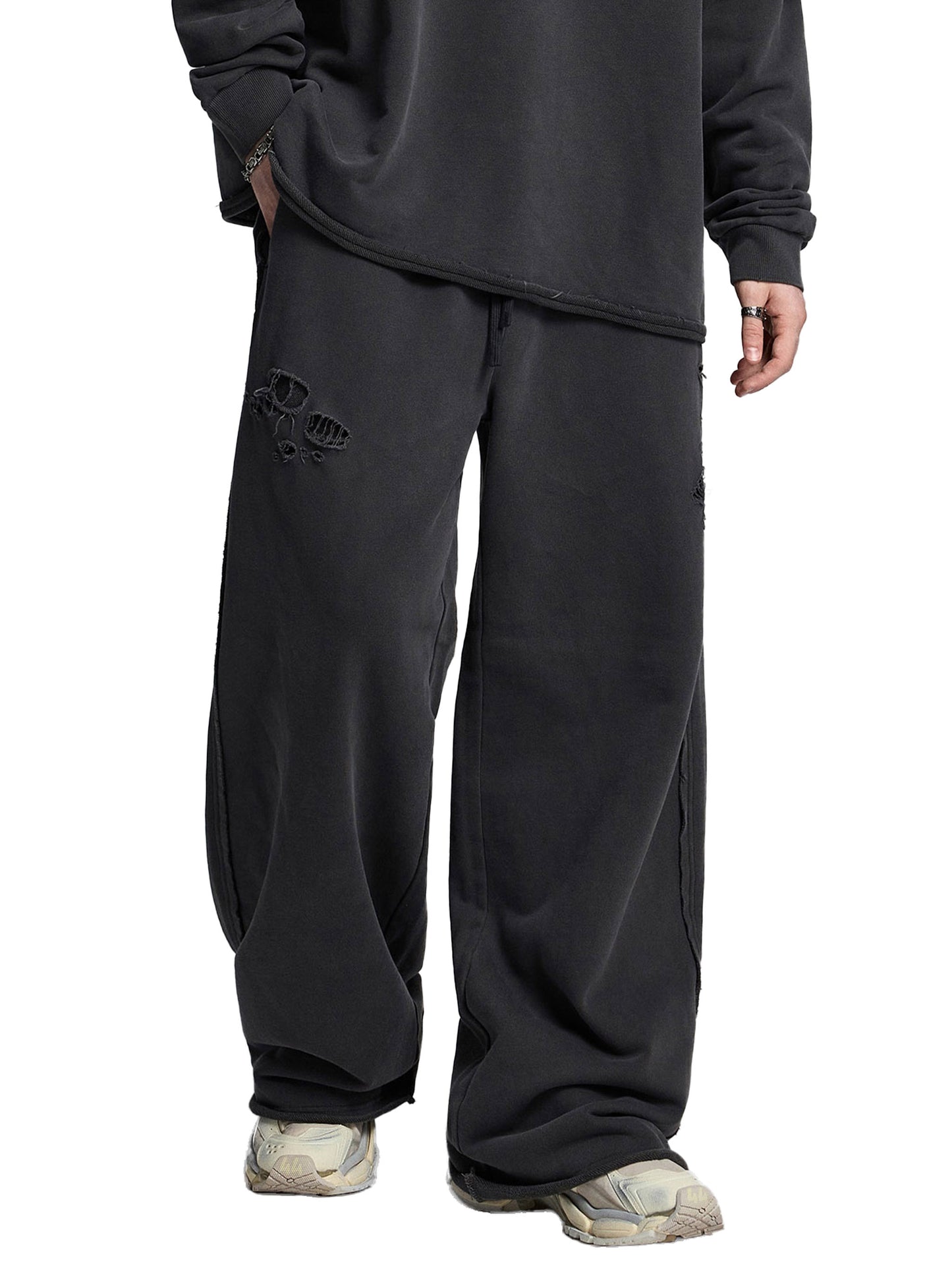 Snow Washed Raw Edge Sweatpants